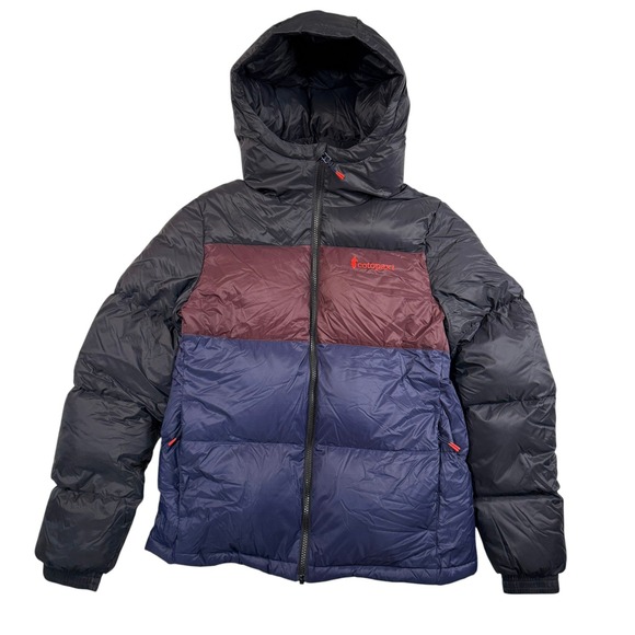 cotopaxi Jackets & Blazers - Cotopaxi Solazo Hooded Down Jacket Womens Small Black Maroon Navy Blue Puffer